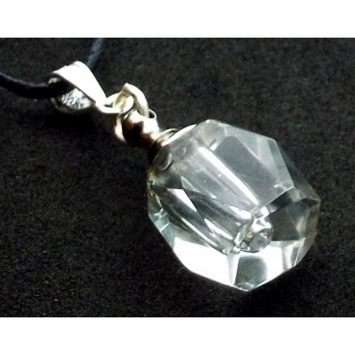 Tiny Crystal Glass Perfume Bottle Style Pendant